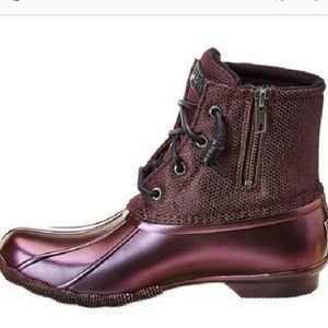 metallic sperry duck boots